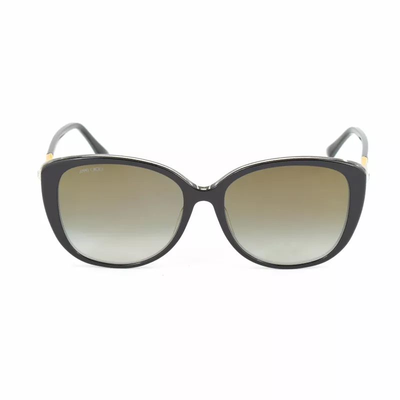 JIMMY CHOO ALY-F-S-AE2 Moteriški katės akies formos akiniai nuo saulės auksiniai su rudais gradientiniais lęšiais 54/18/145 mm