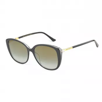 JIMMY CHOO ALY-F-S-AE2 Moteriški katės akies formos akiniai nuo saulės auksiniai su rudais gradientiniais lęšiais 54/18/145 mm
