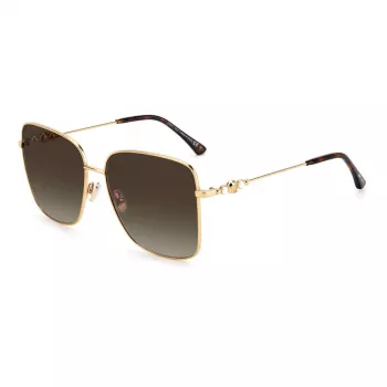 JIMMY CHOO HESTER S06JHA Moteriški akiniai nuo saulės - Juodas acetatinis rėmelis, pilki gradientiniai lęšiai, 59 mm
