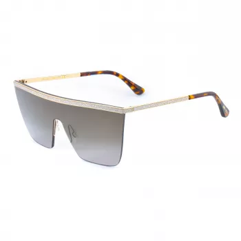 Jimmy Choo Leah/S 06JHA Moteriški akiniai nuo saulės Auksinis metalinis drugelio rėmelis Rudi gradientiniai lęšiai 57mm