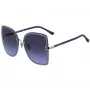 JIMMY CHOO LETI-S-LKSGB Moteriški katės akies formos akiniai nuo saulės, juodai auksinis acetato rėmelis, pilki gradientiniai lęšiai, 62/15/145 mm