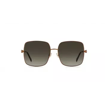 JIMMY CHOO LILI-S-J7D Moteriški drugelio/katės akies formos akiniai nuo saulės, auksinis metalinis rėmelis, rudi gradientiniai lęšiai, 58 mm