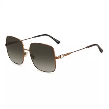 JIMMY CHOO LILI-S-J7D Moteriški drugelio/katės akies formos akiniai nuo saulės, auksinis metalinis rėmelis, rudi gradientiniai lęšiai, 58 mm