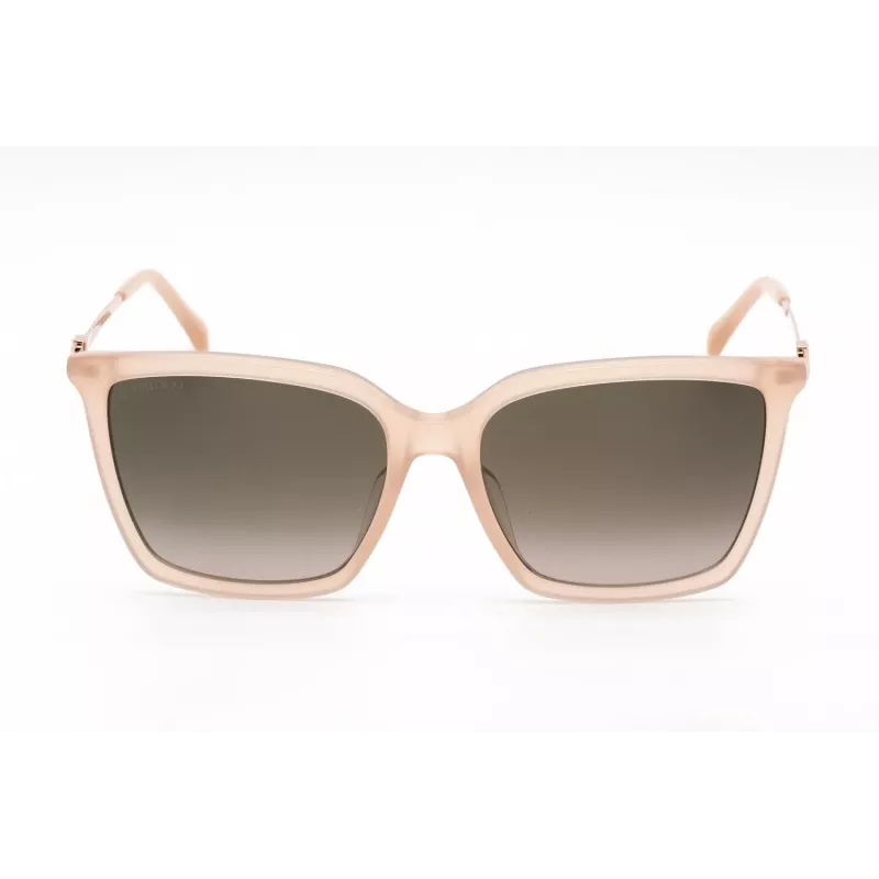 JIMMY CHOO TOTTA-G-S-FWM Moteriški akiniai nuo saulės - Juodas acetatinis rėmelis, pilki gradientiniai lęšiai, 56 mm