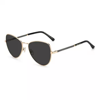 JIMMY CHOO Women's CAROLS2M2IR Cat Eye Sunglasses - Black Acetate Frame Grey Gradient Lens 56/18/140 mm