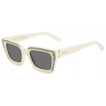JIMMY CHOO Moteriški akiniai nuo saulės MEGS/S - Havana acetatinis rėmelis, rudi gradientiniai lęšiai, 51 mm