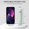 JISULIFE rankinis ventiliatorius 8 Plus 5000mAh USB-C įkraunamas nešiojamas ventiliatorius su power bank ir LED ekranu – žalias