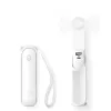 JISULIFE rankinis ventiliatorius 8 Plus baltas - 5000mAh, USB-C, 46 val. baterijos veikimo laikas, LED ekranas, power bank