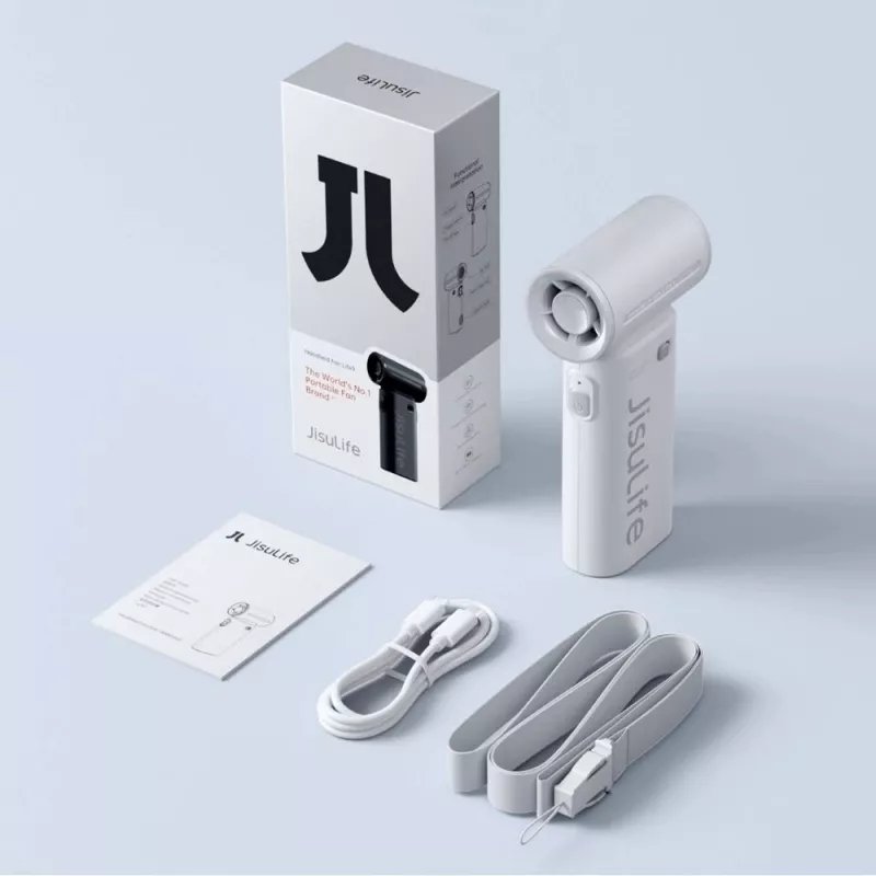 JISULIFE nešiojamas ventiliatorius Life9 5000mAh USB ventiliatorius - pilka