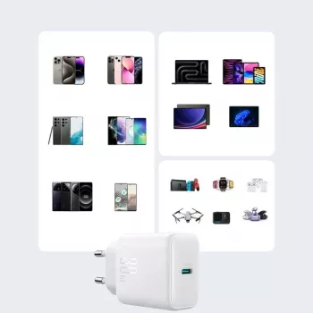 JOYROOM 10000mAh 22.5W USB-C Power Bank su įmontuotu kabeliu