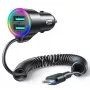 Joyroom 3-in-1 Fast Car Charger with USB-C Cable 1.5m 17W Black