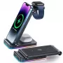 Joyroom 3-in-1 belaidis įkrovimo stovas, skirtas iPhone, Apple Watch, AirPods - 15W greitasis įkrovimas, juodas (JR-WQN01)