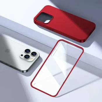 Joyroom 360 Full Case priekinis ir galinis dangtelis, skirtas iPhone 13 Pro Max + grūdinto stiklo ekrano apsauga, raudona (JR-BP928 Red)