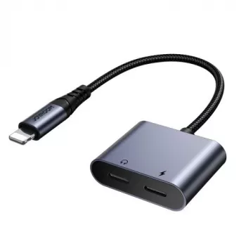 Joyroom Adapter DAC 2-in-1 Lightning į Lightning/Lightning, 60W, 0,12m, Juoda (JR-SY-L02)