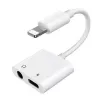 Joyroom Adapter Lightning į Lightning/3,5mm Mini Jack, 0,12m, Baltas (S-Y104)