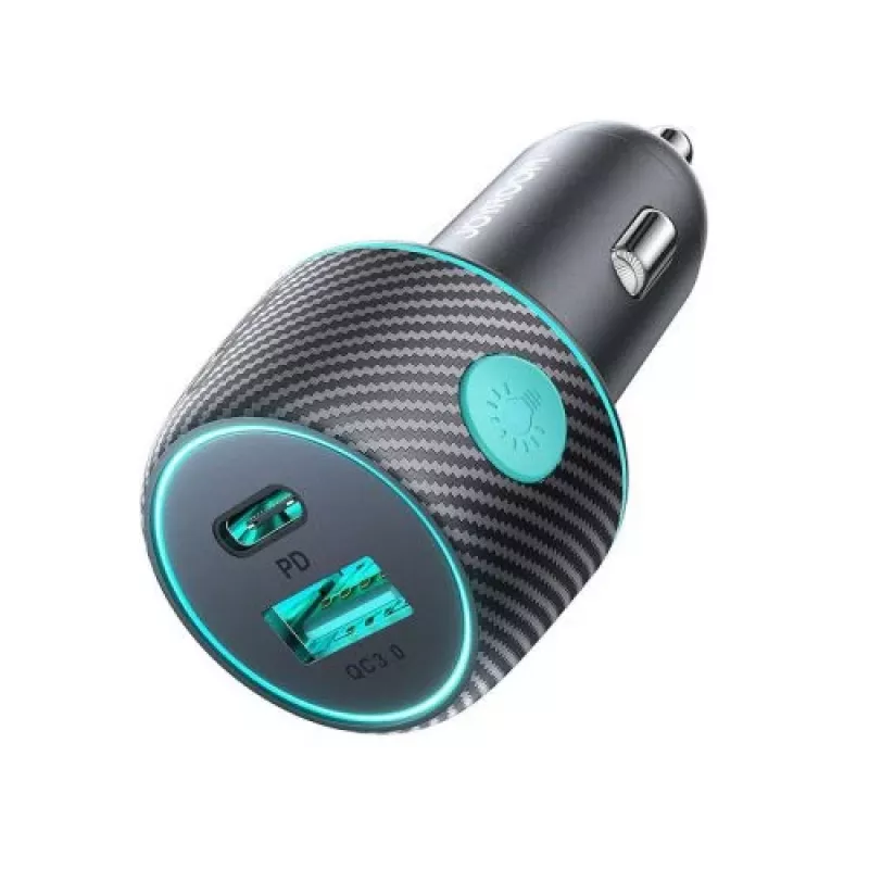 Joyroom Automobilinis įkroviklis U+C, QC 3.0, PD, 60W, RGB, Juodas (JR-CCN01)