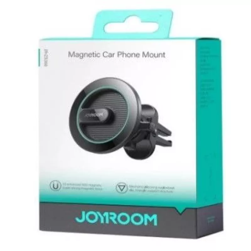 Joyroom automobilinis magnetinis telefono laikiklis ventiliacijos grotelėms, juodas
