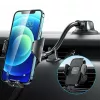 Joyroom automobilinis telefono laikiklis su lanksčia rankena prietaisų skydeliui ir langui, juodas