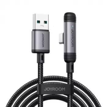 Joyroom EnjoyX Series USB-A į USB-C 90 laipsnių laidas A56, 3A, 480 Mbps, 1,2 m, juodas (S-A56)