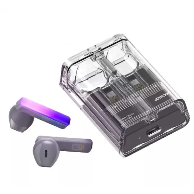 Joyroom IceLens Series True Wireless Earbuds su LED šviesomis, Bluetooth 5.3, TWS, AAC, SBC, juodi (JR-TC1-BLK)