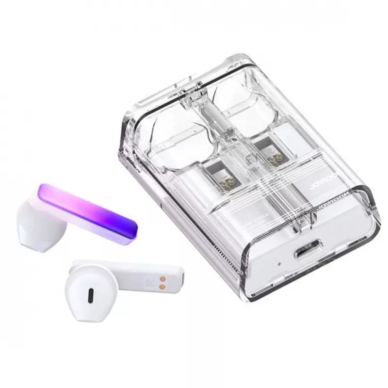 Joyroom IceLens Series True Wireless Earbuds su LED lemputėmis, Bluetooth 5.3, balta (JR-TC1-WHT)