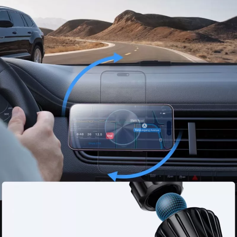Joyroom Joyroom Magnetic Car Holder Wireless Charger 15W for Air Vent Black (JR-ZS240 Pro)