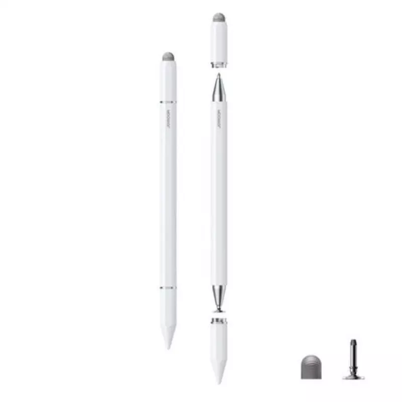 JOYROOM JR-BP561 3-in-1 pasyvus magnetinis talpinis rašiklis su tušinuku, baltas
