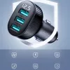 Joyroom JR-CCD03 automobilinis įkroviklis su skaitmeniniu ekranu, 3x USB-A, 17W, 3.4A, juodas