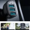 Joyroom JR-CCD03 automobilinis įkroviklis su skaitmeniniu ekranu, 3x USB-A, 17W, 3.4A, juodas