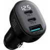 Joyroom JR-CCD04 Automobilinis įkroviklis 30W 2x USB-C USB-A su skaitmeniniu ekranu - Juodas