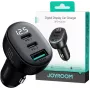 Joyroom JR-CCD04 Automobilinis įkroviklis 30W 2x USB-C USB-A su skaitmeniniu ekranu - Juodas