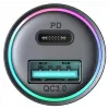 JOYROOM JR-CCN04 Mini automobilinis įkroviklis 60W USB-C PD 3.0 & USB-A QC 3.0, juodas
