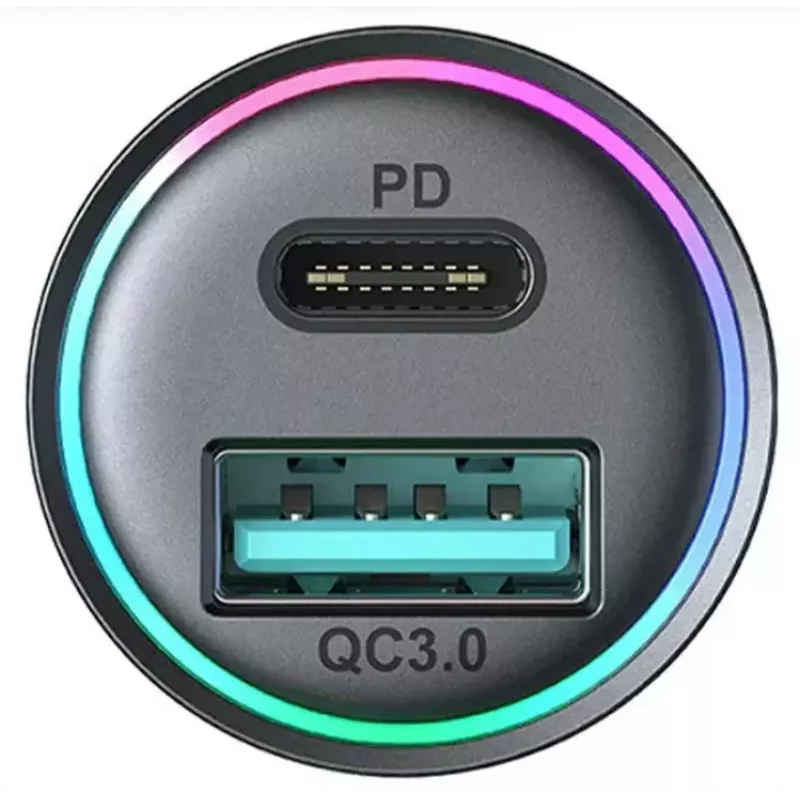 JOYROOM JR-CCN04 Mini automobilinis įkroviklis 60W USB-C PD 3.0 & USB-A QC 3.0, juodas