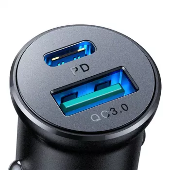 Joyroom JR-CCN05 Mini automobilinis įkroviklis 30W USB-A USB-C juodas