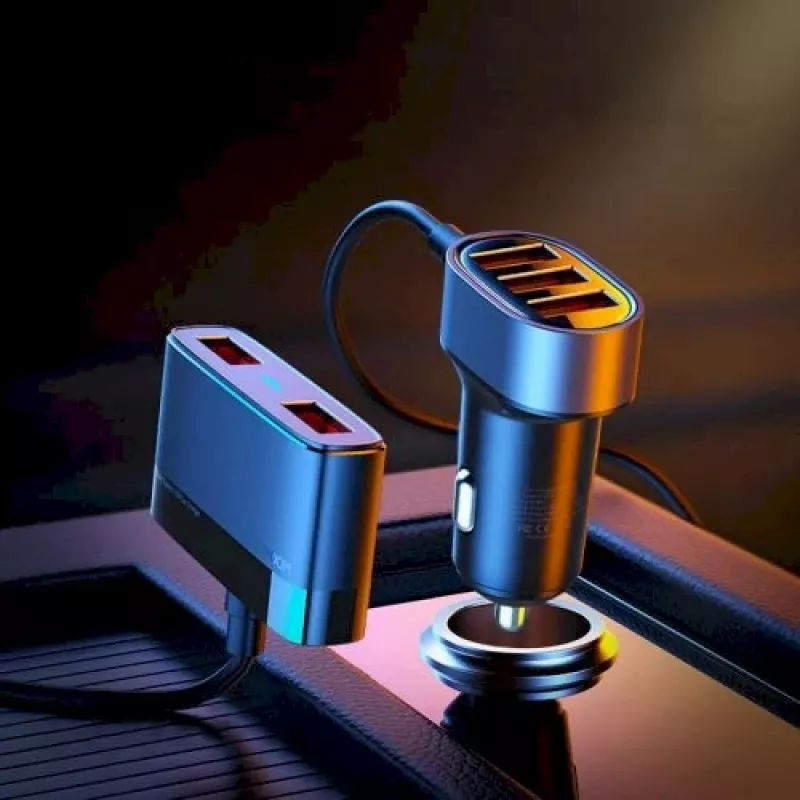 Joyroom JR-CL03 5-in-1 automobilinis įkroviklis, 31W, 5 USB-A prievadai, juodas