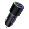 JOYROOM JR-CL10 Automobilinis įkroviklis 2x USB 24W LED apšvietimas Juodas