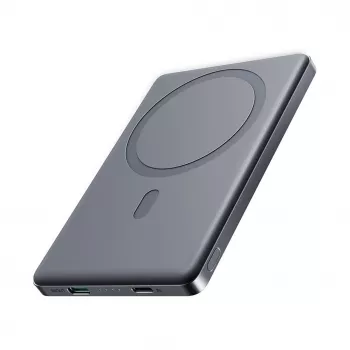 Joyroom JR-PBM08 5000mAh 20W itin plona magnetinė belaidė power bank - pilka
