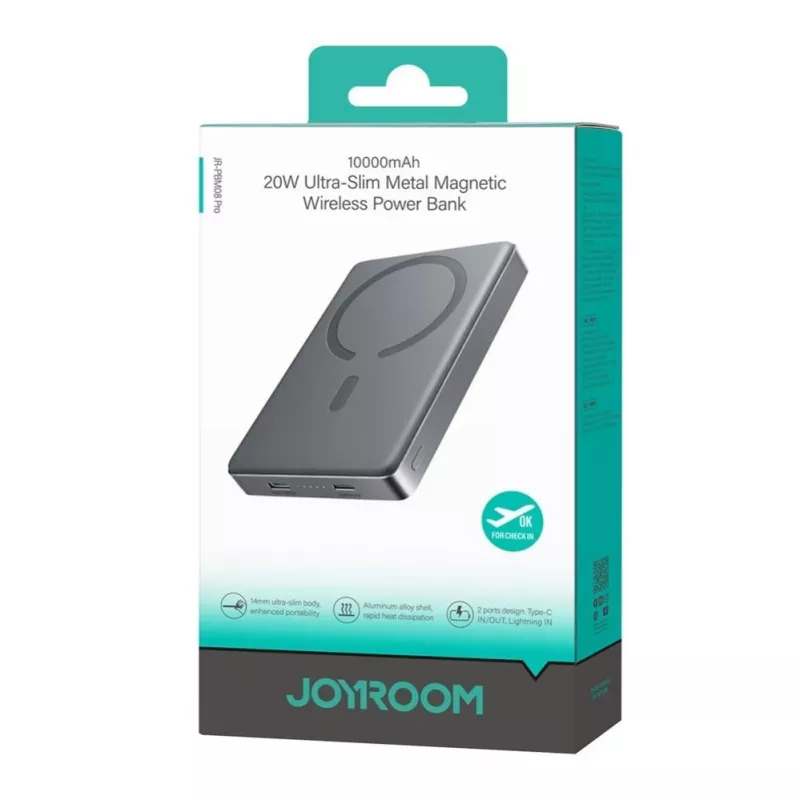 JOYROOM JR-PBM08 Pro Titanium 20W metalinis magnetinis belaidis power bank 10000mAh auksinė