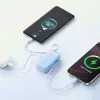 Joyroom JR-PR2L 10000mAh 35W Power Bank su skaitmeniniu ekranu, įmontuotais ištraukiamais USB-C ir Lightning kabeliais (0,7 m), mėlyna