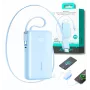Joyroom JR-PR2L 10000mAh 35W Power Bank su skaitmeniniu ekranu, įmontuotais ištraukiamais USB-C ir Lightning kabeliais (0,7 m), mėlyna