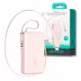Joyroom JR-PR2L Power Bank 10000 mAh 35W su skaitmeniniu ekranu, įmontuotu ištraukiamu 2x Type-C laidu su dirželiu (0,7 m) Rožinė