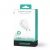 JOYROOM JR-TCF02 USB-C PD 20W sieninis įkroviklis su USB-C kabeliu - baltas