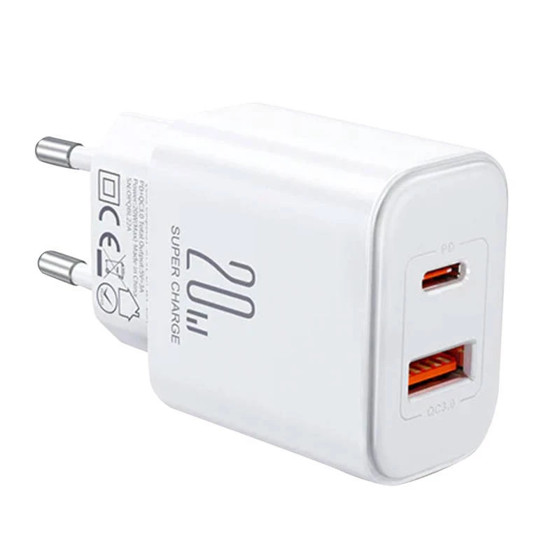 JOYROOM JR-TCF05 Flash 20W USB-C PD įkroviklis su USB-C į Lightning laidu 1m baltas