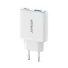 JOYROOM JR-TCF14-WHT 20W PD 3.0 ir QC 3.0 dviejų prievadų USB sieninis įkroviklis - baltas