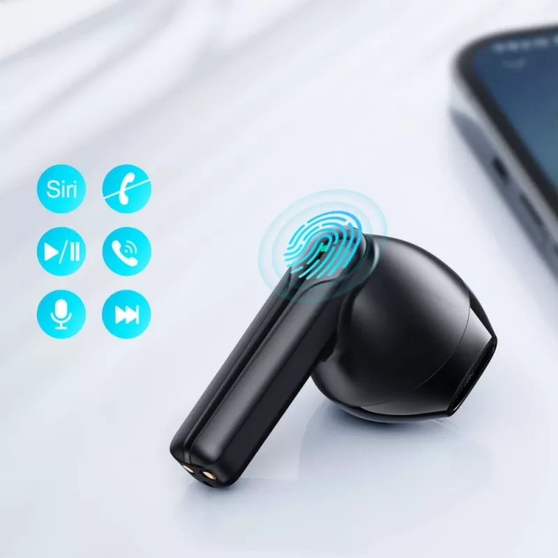 JOYROOM JR-TL11 True Wireless ausinės su ENC, IPX4 atsparumu vandeniui, Bluetooth 5.3, jutikliniais valdymais, juodos