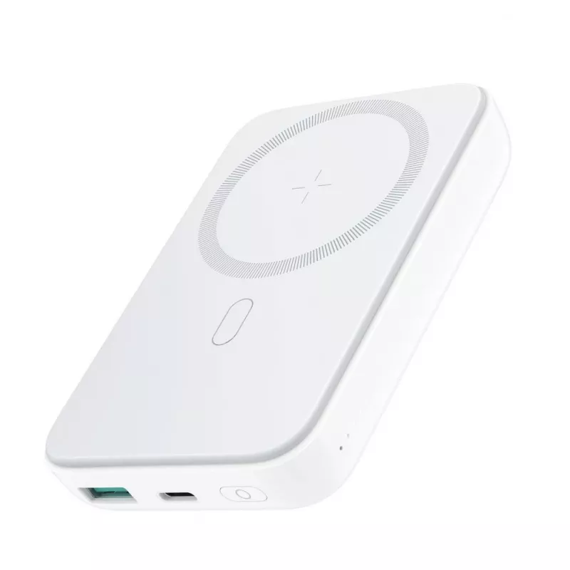 Joyroom JR-W020 20W Mini Magnetinis Belaidis Power Bank 10000mAh Baltas su USB į Type-C 0.25m laidu