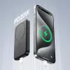 JOYROOM JR-W020 Mini Power Bank 5000mAh 20W USB-A USB-C belaidis įkrovimas - Juoda + USB-C laidas