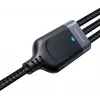 JOYROOM S-1T3018A18 3-in-1 kelių įrenginių įkrovimo laidas USB-A į USB-C/Micro-USB/Lightning, 30cm pintas nailonas, 3.5A, juodas