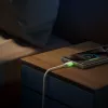 JOYROOM S-A53 USB-A į USB-C laidas su fluorescenciniu antgaliu 1,2 m smėlio spalvos