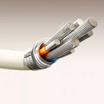 JOYROOM S-A53 USB-A į USB-C laidas su fluorescenciniu antgaliu 1,2 m smėlio spalvos